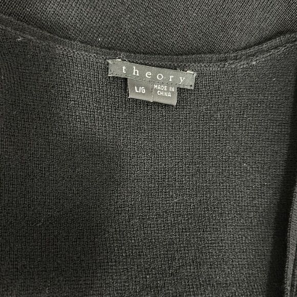 Theory Wool Black Knit V-neck Vest Sweater With Pockets Size L - Picture 4 of 10